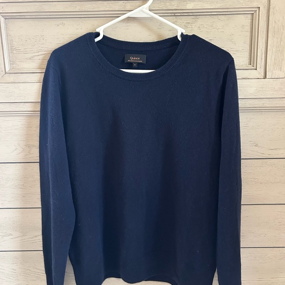 Quince Cashmere Navy Crew Neck Sweater - Picture 1 of 4